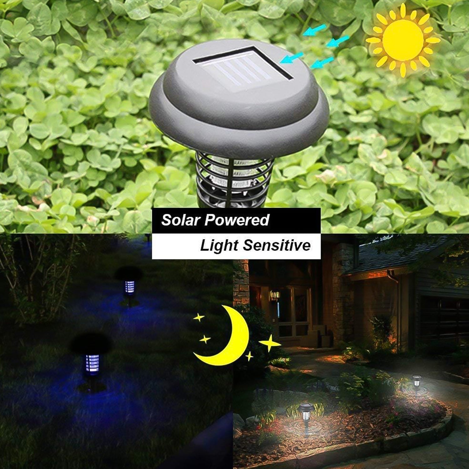 Garden Lighting UV LED Solar Powered LED Mosquito Trap / Bug Zapper (2 Pc) Garden Lighting UV LED Solar Powered LED Mosquito Trap / Bug Zapper (2 Pc)